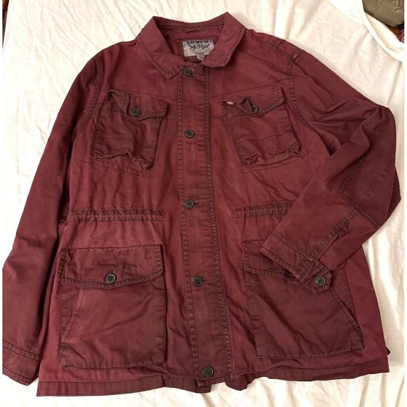 VTG Levis Red Barn Chore Jacket XXL Button & Zip Closure Four Pockets Cotton - Picture 1 of 7